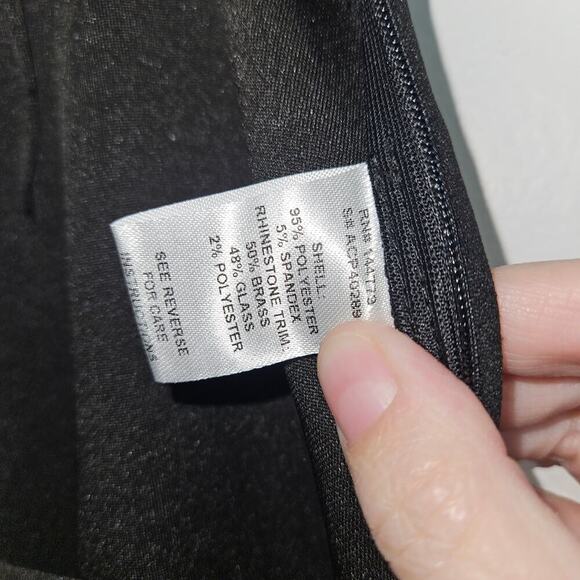 NWT! Acoa Rhinestone Fringe High Rise Black Pants. Size M. - Picture 8 of 10